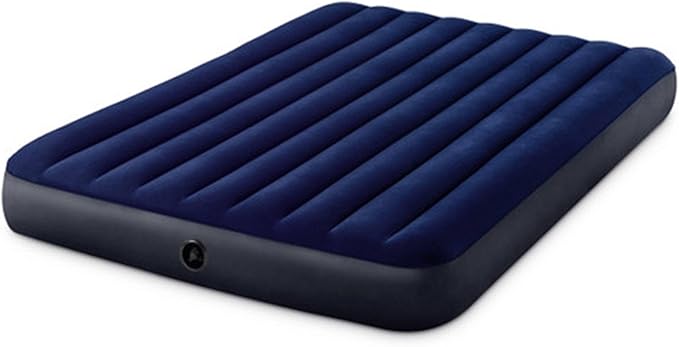 Intex 10 Inch Dura Beam Fiber Tech Vinyl Standard Downy Air Mattress with Plush Top and 2 in 1 Valve, Queen (Pump Not Included) (2 Pack)