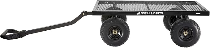Gorilla Carts 4 Cu Ft Steel Utility Cart w/Removable Panels for Flatbed, 900 Lb Capacity