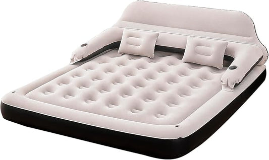 DIMAR GARDEN Queen Size Air Mattress with Headboard and Pillows, Inflatable Bed Blow Up Bed
