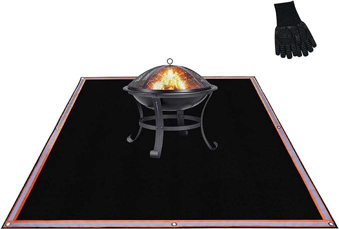 XL Fire Pit Mat, USA Based, Fireproof Under Grill Mat for Outdoor Grill Deck Protector, 67" x 60", for Firepit, Grass, Patio, Lawn, Campsite, BBQ Mat, Fire Proof Ember Mat