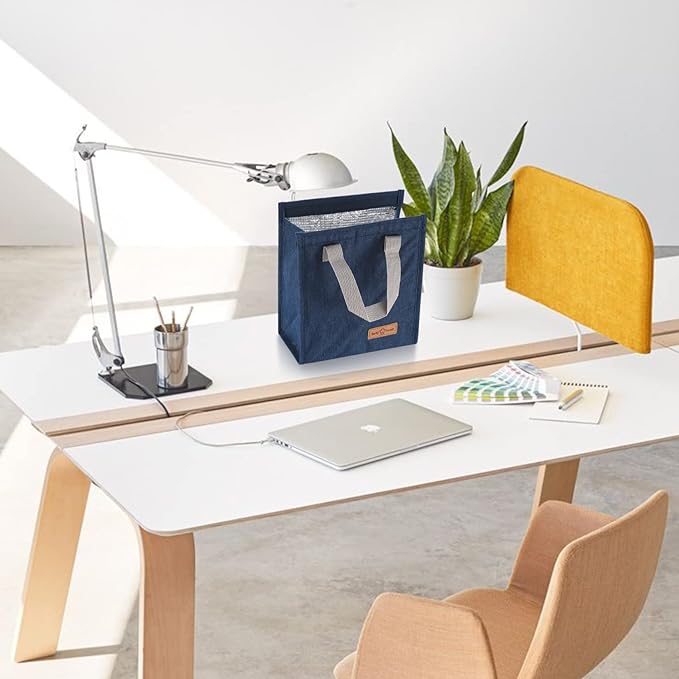 2pcs Blue Lunch Bag Insulated, Lunch Box Bag, Reusable Lunch Tote Bag, Lunch Box Container Bag Insulated for Women, Men, Work, Office, Travel