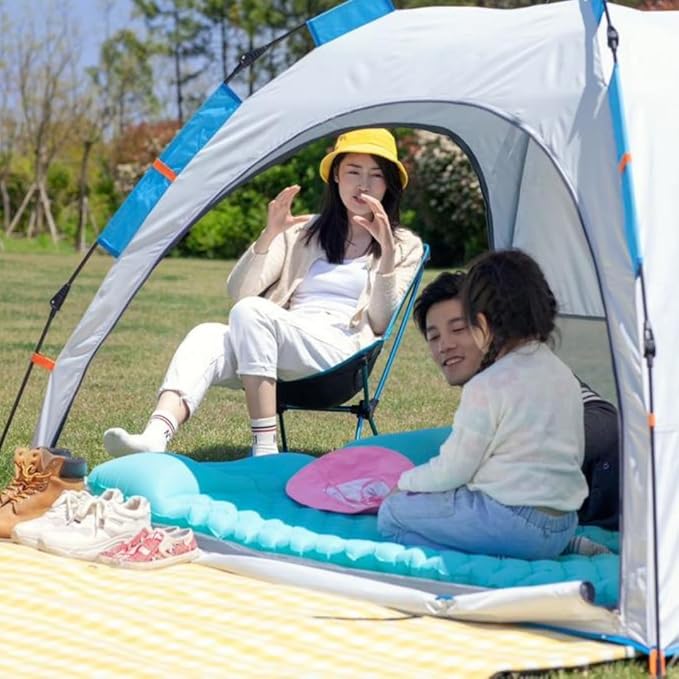 2-Person Pop-Up Camping Tent – Instant Setup, Water-Resistant, Lightweight Dome with Dual Mesh Doors & Extensible Porch – Ideal for Beach, Hiking & Backpacking