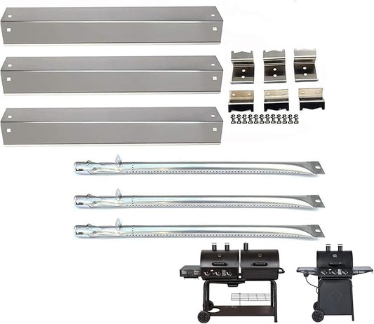 DcYourHome Replacement SS Burner SS Heat Plate Hanger Brackets for Chargriller 3001, 3008, 3030, 4000, 5050 Gas Grill