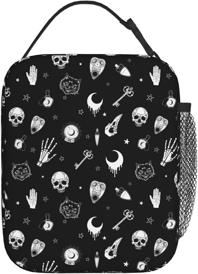 Gothic Skull Lunch Bag Insulated Reusable Lunch Box Thermal Cooler Tote For Men Women Work Travel Picnic Hiking