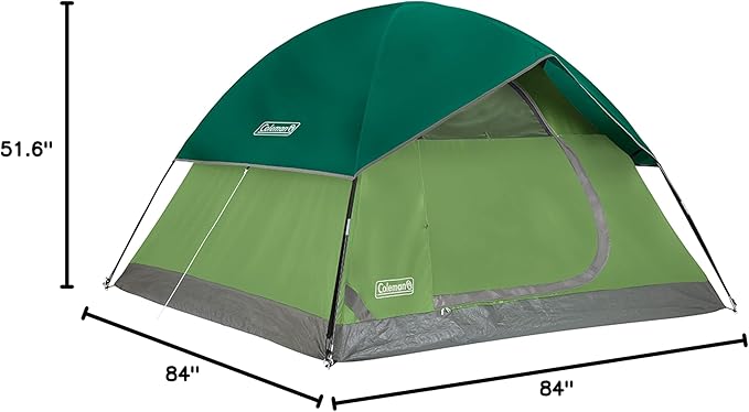 Coleman Sundome 4-Person Tent with Rainfly, Weatherproof Tent Sets Up in 10 Mins