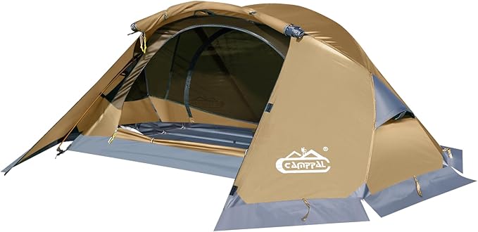 1 Person Backpacking Tent, Waterproof 4 Season Tent, Lightweight Cold Weather Tent Easy Setup for Winter Hiking, Camping, Hunting