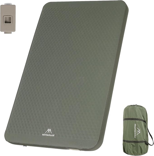 Self Inflating Double Sleeping Pad with Foam and Electric Pump,Innovative Y-Shaped Telescopic Structure,4.3" Thick Ultraportable Camping Mattress,Outdoor Compact Air Mat for Tent Car(4.2*79*55 inch)