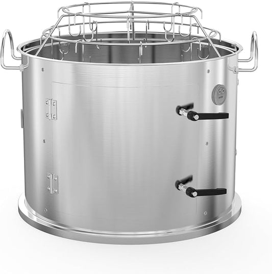 onlyfire Stainless Steel Grill Smoking Kit, Rib Hanging Attachment for Weber 18 inch Kettle Charcoal Grills - Turns Your Kettle into Smoker