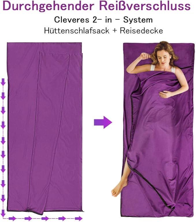 Sleeping Bag Liner,Travel Sheets & Adult Sleep Sack & Self Tan Sleep Sack for Backpacking,Hotel, Hostels, Lightweight Single Camping Sleep Pod