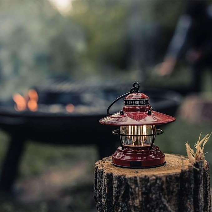 Barebones Edison Mini Vintage Adjustable LED Compact Outdoor Lantern - Essential Gear for Camping, Hiking, Fishing, Tents and Outdoor Adventures