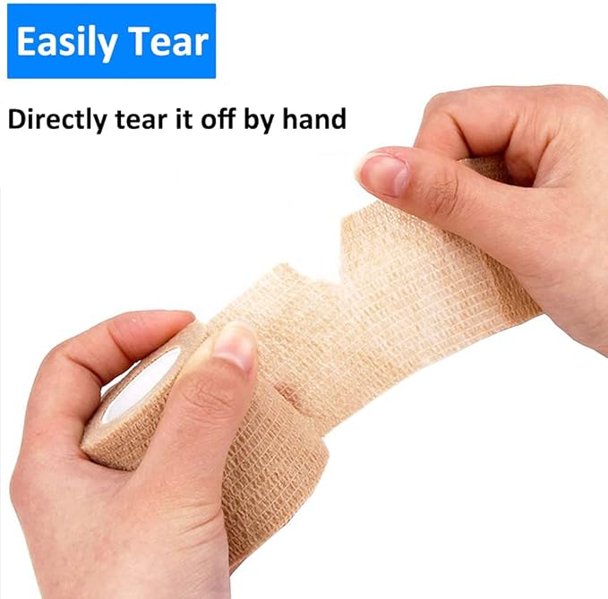 ESUPPORT 2 Inches X 5 Yards Self Adherent Cohesive Wrap Bandages Strong Elastic First Aid Tape for Wrist Ankle Pack of 10