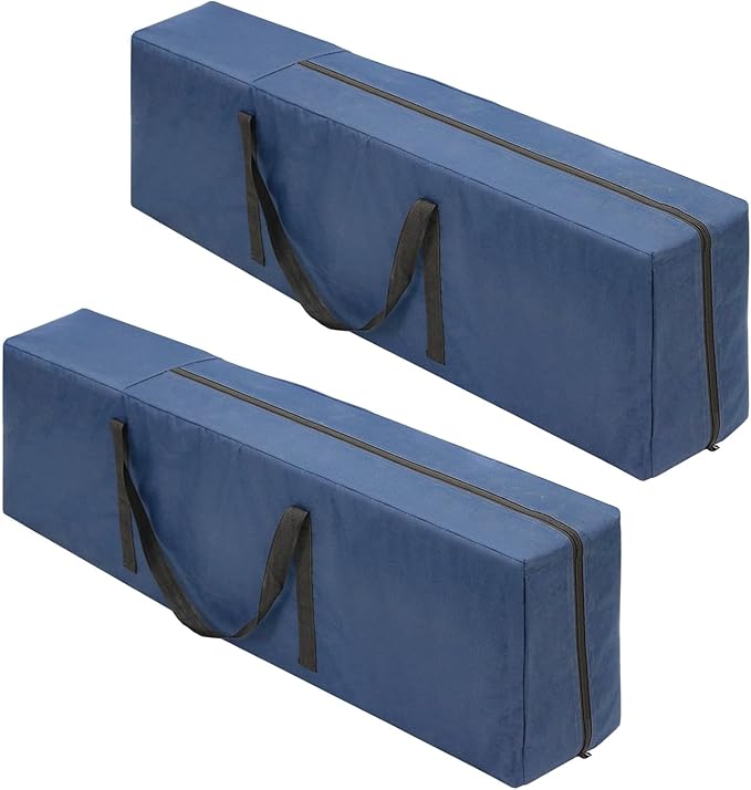 ptlsy Camping Chair Bag 2pack, 39 Inch Extra Large Zippered Cot Bag, Foldable Carrying Case with Handle Strap, Large Mouth fits Most Cots & Chairs for Travel Outdoor (Navy)