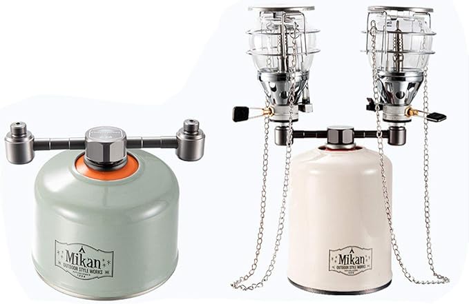 CAMPINGMOON 2 Outlet Adapter for EN417 Lindal Valve Canister Device Camping Lantern Z24