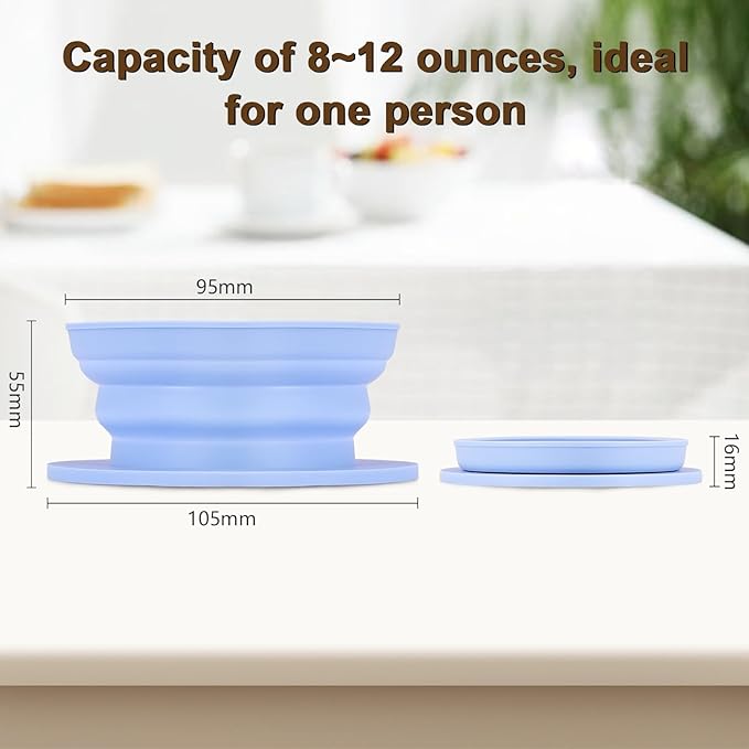 Travel Kettle Electric Collapsible, Portable Electric Kettle Silicone + Paperless Collapsible Coffee Dripper, Travel Pour Over Coffee Maker Single Cup, White