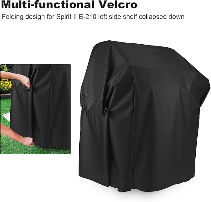 Grisun 7138 Premium Grill Cover for Weber Spirit 200 Series, Spirit E210, S210, E210, 215 Grills, Anti-Fade Waterproof UV-Resistant Gas Grill Cover, Heavy Duty BBQ Cover, 48 inches, Black