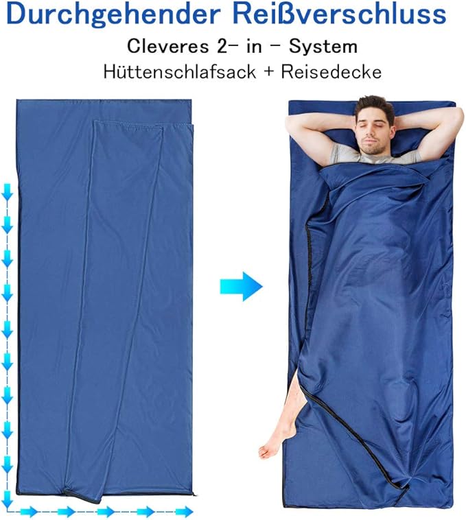 Sleeping Bag Liner,Travel Sheets & Adult Sleep Sack & Self Tan Sleep Sack for Backpacking,Hotel, Hostels, Lightweight Single Camping Sleep Pod