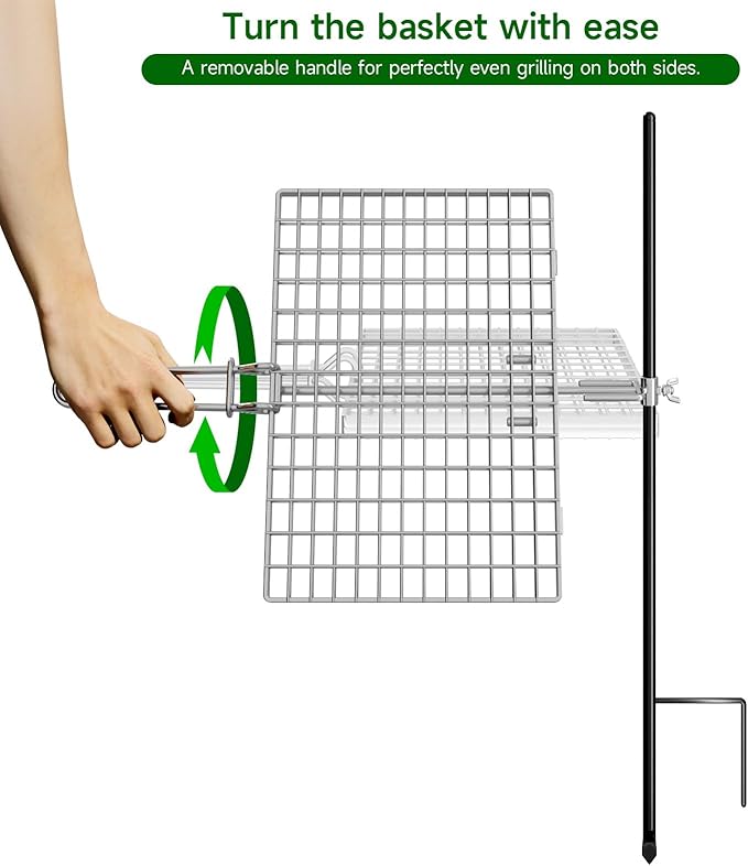 Swivel Campfire Grill Grate Rack, Adjustable Camp Grill Over Fire Pit, Cooking Equipment, Grills Grate for Firepit