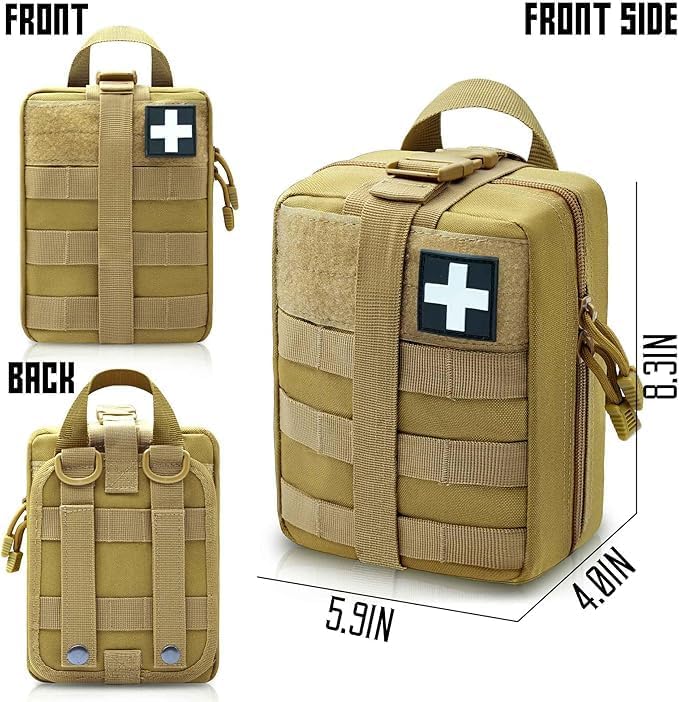 Ifak Trauma Kit, 74 Piece Upgrade Tactical First Aid Supplies, Molle Ifak Pouch Rip Away Refill Supplies for Survival Camping Hiking Travel