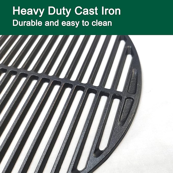 15.5" Round Cast Iron Cooking Grid for Medium Big Green Egg Accessories, Grate Grids Grate Fire Pit for BGE Grill Dome Char-Griller or Same Size Charcoal Grill