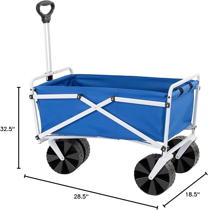 MACSPORTS Lightweight Collapsible Folding Outdoor All Terrain Beach Wagon - Blue