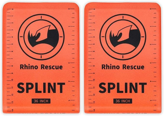 RHINO RESCUE First Aid Splint 36" X 4.3" Orange-Gray, Keep Bones in Position (2, Folded)