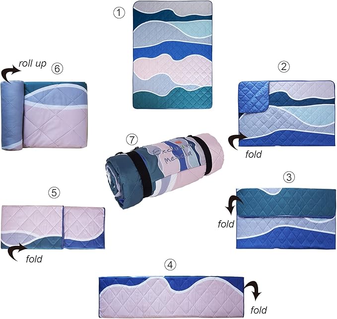 Exclusivo Mezcla Waterproof Picnic Blanket 60x80 Inches Large Multicolor Floral Polyester Sandproof Modern Camping Blanket