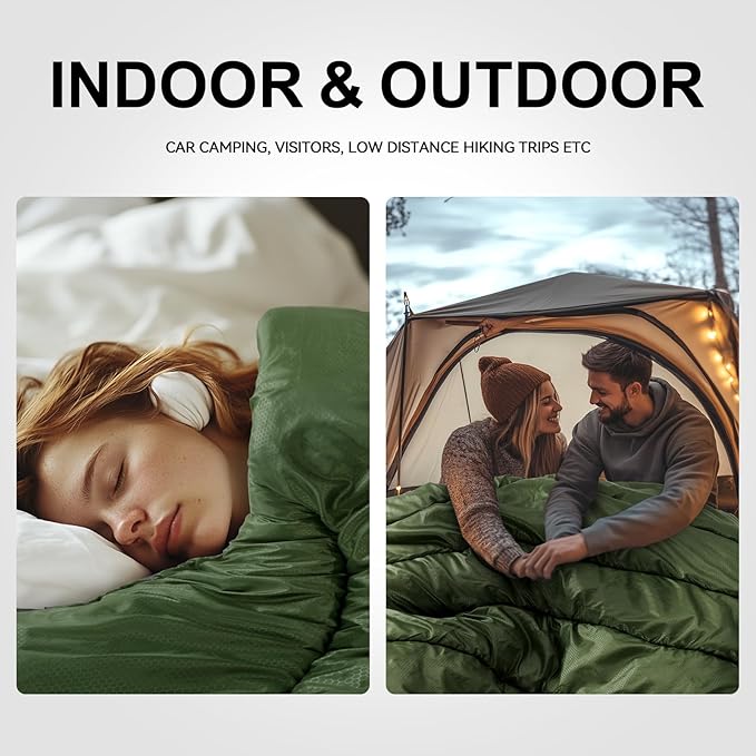 Sleeping Bags for Adults Cold Weather,Portable, Waterproof,Lightweight Sleeping Bag for Tall Girls Boys with Compression Sack for Warm Camping, Hiking, Outdoor & Indoor