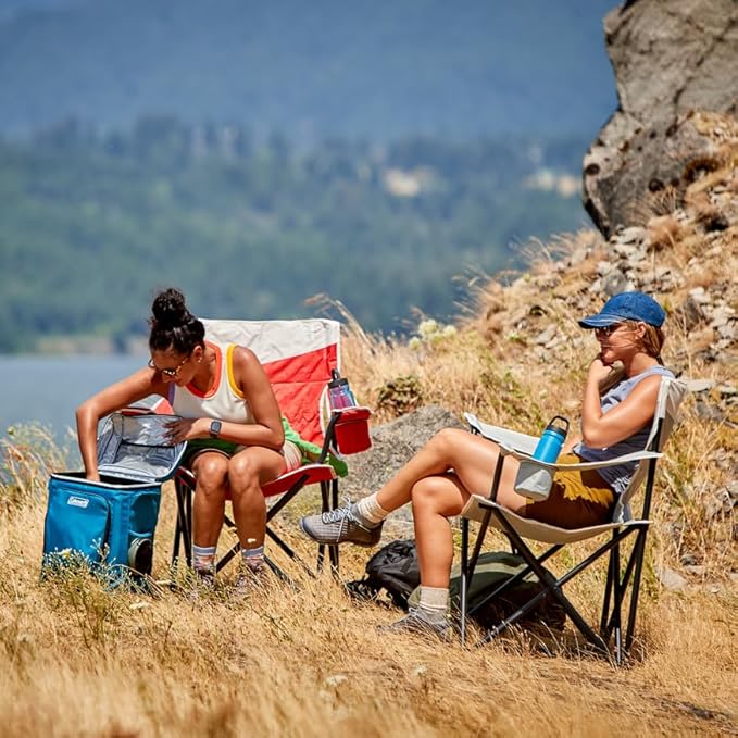 Coleman Big-N-Tall Quad Camp Chair with Cup Holder & Side Pocket, Water-Resistant XL Outdoor Seat, Supports up to 600 lbs