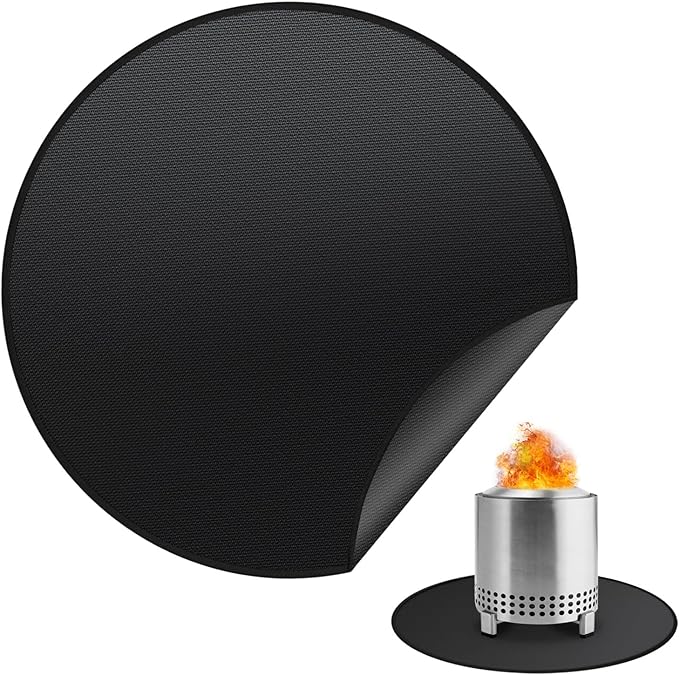 19.5" Fire Pit Mat for Solo Stove Mesa, Oil and Waterproof Round Tabletop Under Fire Pit Mat, Portable Camping Stove Mat for Solo Stove Accessories