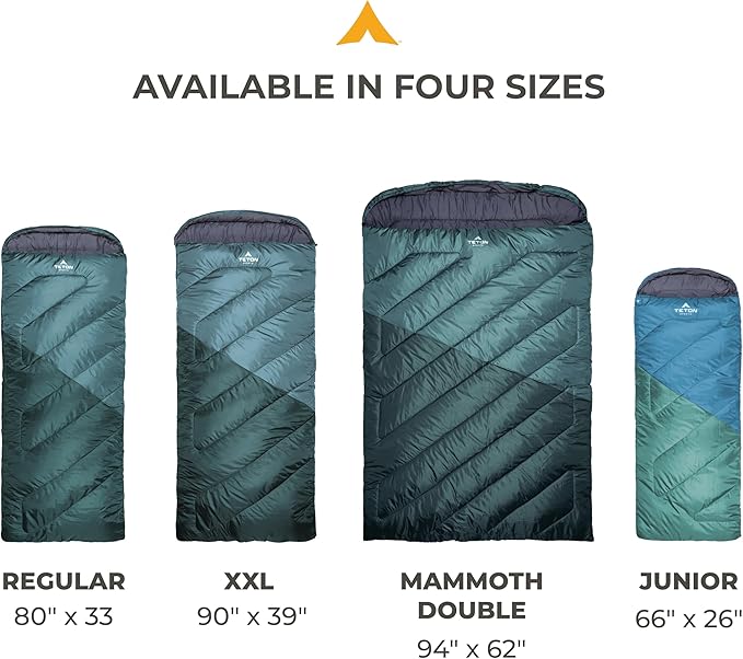 Teton Junior, 20 Degree and 0 Degree Sleeping Bags. Finally, Sleeping Bag for Boys, Girls, All Kids, Warm and Comfortable, for All Camping Weather and Built to Last