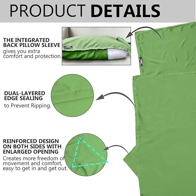 Frelaxy Ultralight Sleeping Bag Liner - Lighter & Compact, 3 Sizes Travel Sheets & Adult Sleep Sack, Comfy Breathable & Cooling & Silky Soft, Quick-Drying, for Backpacking, Hotel, Camping, Hostels