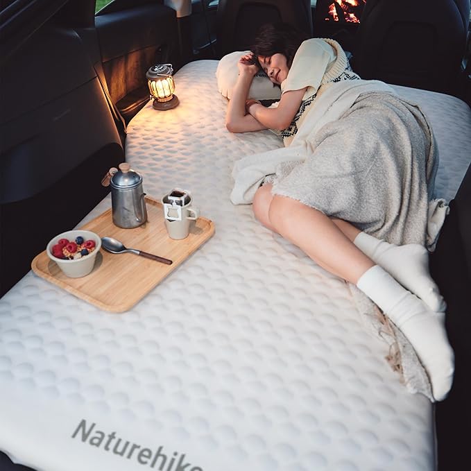 Naturehike 2.56’’ Thickened Car Mattress for SUV Camping, Self Inflating Sleeping Pad Memory Foam Car Air Mattress Queen for Outdoors, Travel, Home, ISPO Award Winning Processes