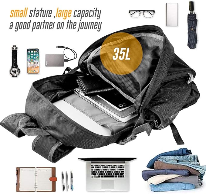 35L Lightweight Packable Backpack Waterproof Durable Hiking Travel Backpack Daypack