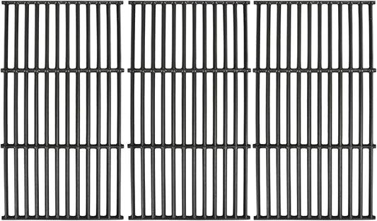 Hisencn Grill Cooking Grates for Char Griller Smokin' Champ 1733 and Chargriller 1722 Charcoal Grill, Cast Iron Smoker Replacement Grate Parts, Horizontal Smoker Grates for Chargriller (3-Pack)