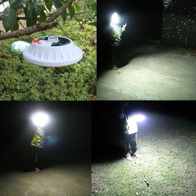 LED Camping 120 LED Tent Solar Lantern Lights 6000LM 5 Mode USB Rechargeable Remote Control Portable Light Tent Hanging Flashlight Outdoor Fishing Emergency Courtyard Garden 3 Pack