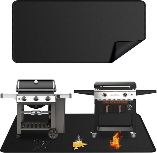 100x39 inches Extra-Large Under Grill Mats for Outdoor Grill, Double-Sided Fireproof Multi-Grill Protective Mat, Oilproof Waterproof BBQ Fire Pit Fireplace Mat