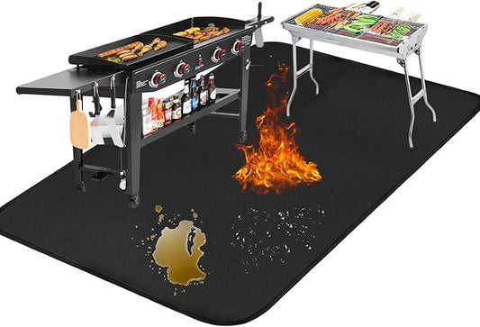 Large 76x52 Inches Under Grill Mats for Outdoor Grill, Double-Sided Fireproof, Waterproof & Oil-Proof BBQ Matt for Under Grill, Deck, Patio & Lawn Protector, Fire Pit Mat