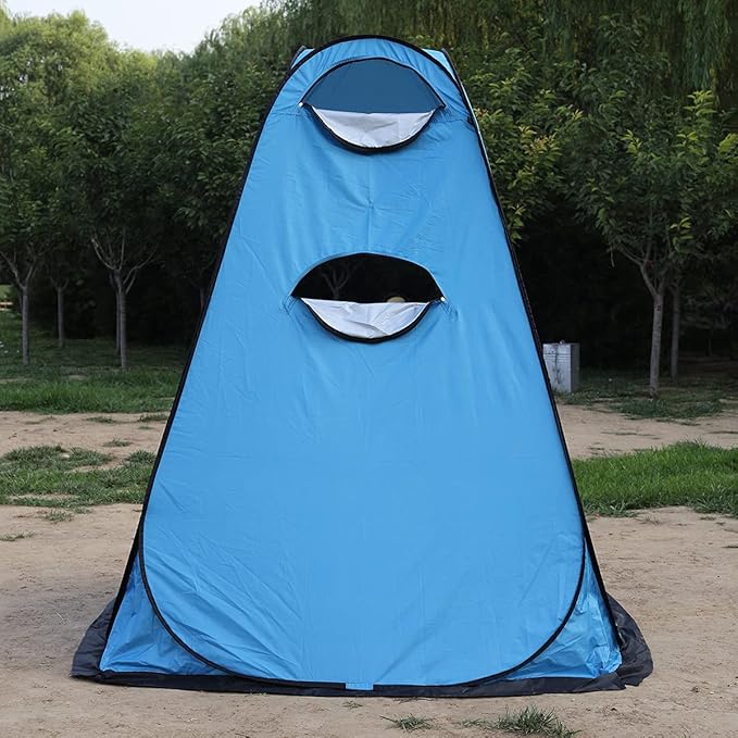 1-2 Person Portable Pop Up Shower Privacy Shelter Tents with 3 Windows, Waterproof Anti-UV Picnic Camping Fishing Shelter Tent, Outdoor Dressing Room Beach Isolation Sun Shelter (Camouflage)