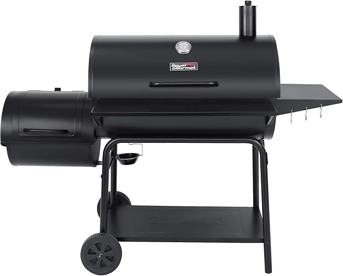 Royal Gourmet CC2036F Barrel Charcoal Grill with Offset Smoker, Outdoor BBQ Grill with 1200 Sq. In. Grilling Area for Large Event Gathering, Black