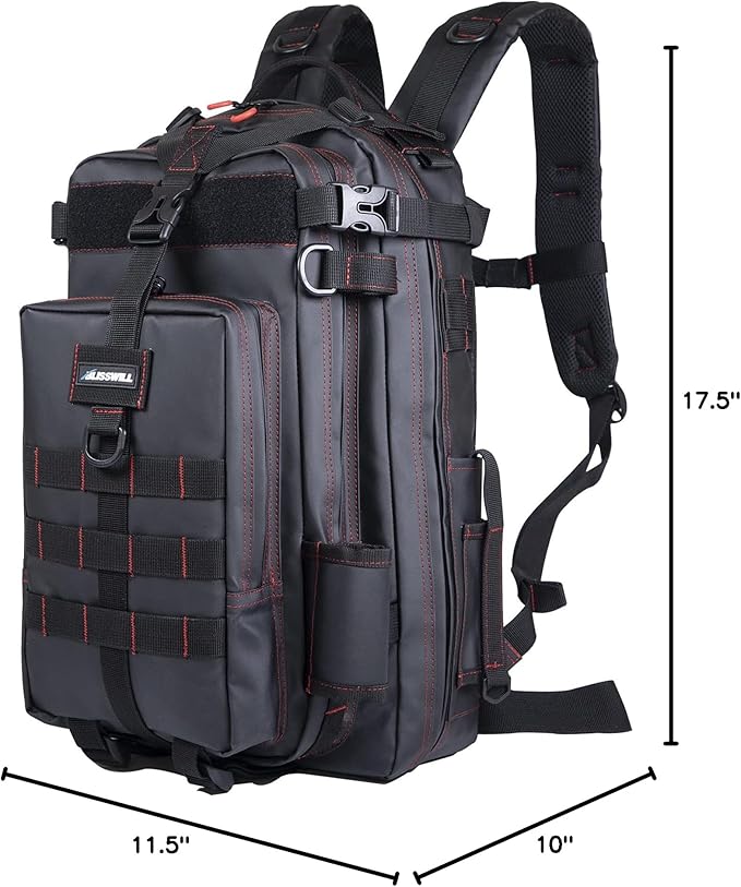 BLISSWILL Fishing Backpack - Waterproof with Rod Holder, Ideal Fishing Gear and Gifts for Men