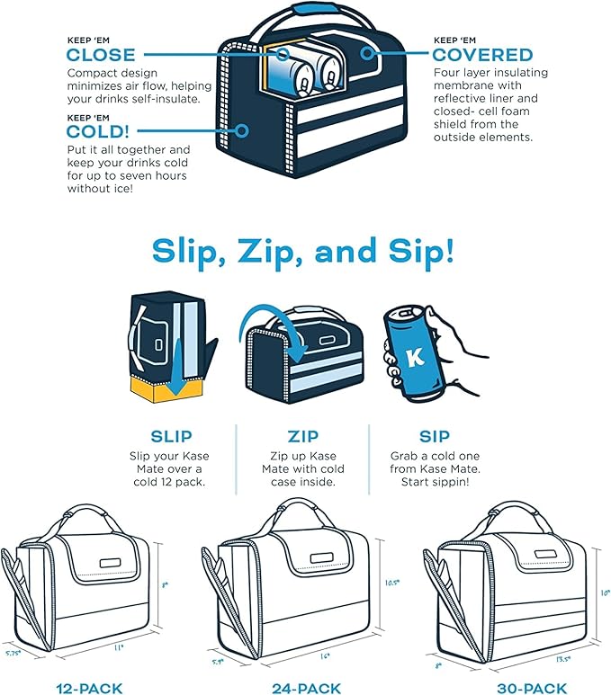 Kanga Insulated Cooler Bag - Soft Cooler Bag - Can Beer and Seltzer Drink Cooler - Insulated and Durability Tested - Kanga Kase Mate