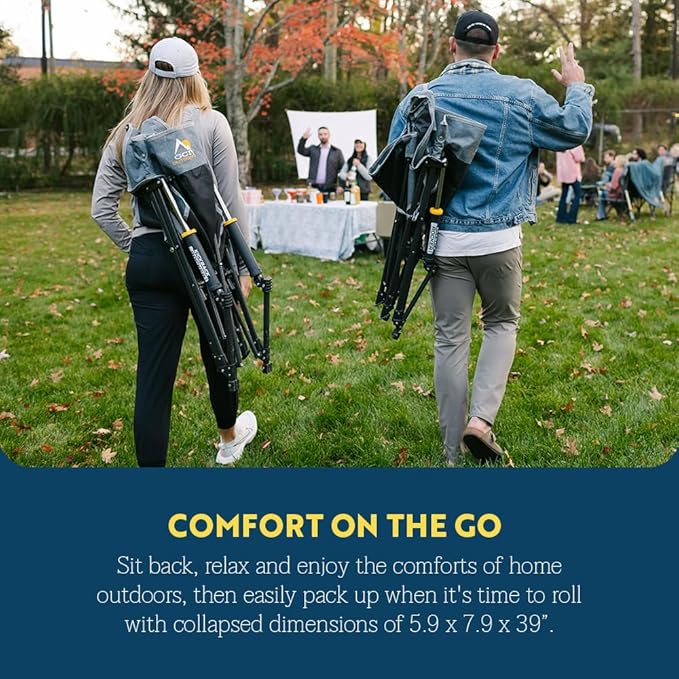 GCI OUTDOOR Kickback Rocker Outdoor Rocking Chair with Beverage Holder