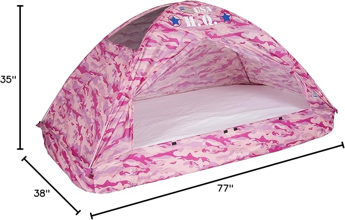 Pacific Play Tents 19781 Kids Pink Camo Bed Tent Playhouse - Twin Size