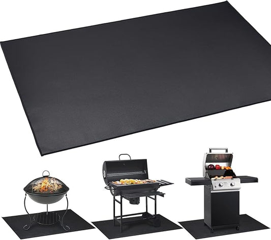 Under Grill Mat 48 ×30 Inch for Outdoor Charcoal, Flat Top, Smokers, Gas Grills.Oil-Proof and Water-Proof BBQ Cvtayn Fireproof Mat Protects Deck Grass, Indoor Fireplace Mat