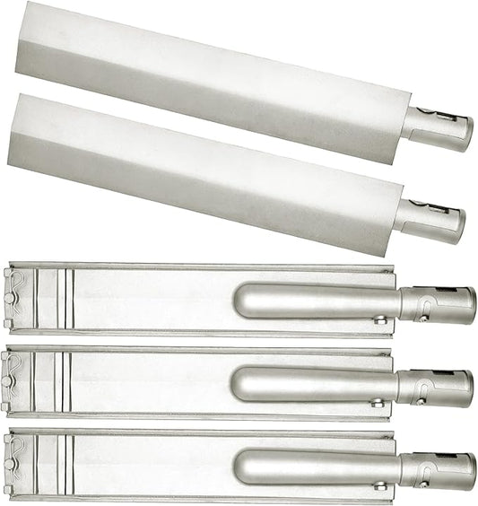 16 1/8" Heavy Duty Cast Stainless Steel BBQ Grill Burners for Bull BBQ Replacement Parts for Cal Flame Aussie Blaze Thermos Turbo,5 PCS Burners for Jenn air Grill Replacement Parts