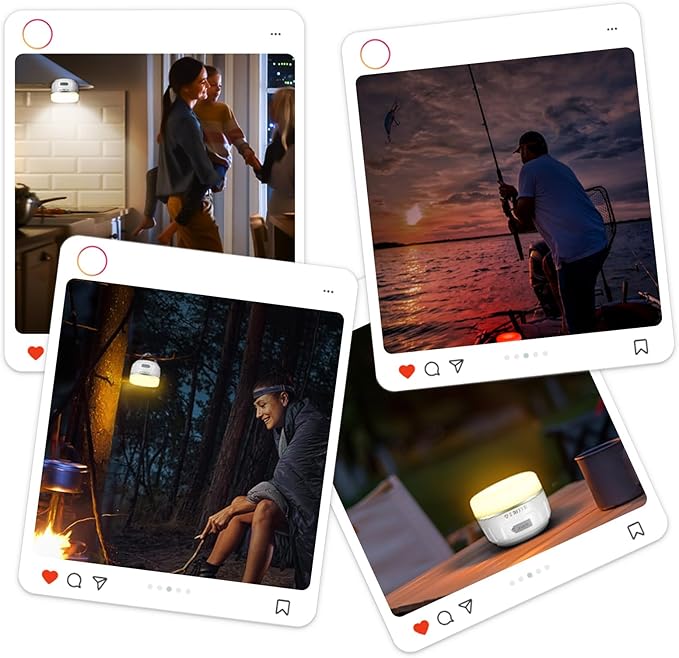 Rechargeable LED Camping Lantern 1000LM, 300H Runtime, 6400mAh, IPX5 Waterproof Tent Light for Camping, Hiking, Power Outages, Home, Emergency Use - Standard Edition,White