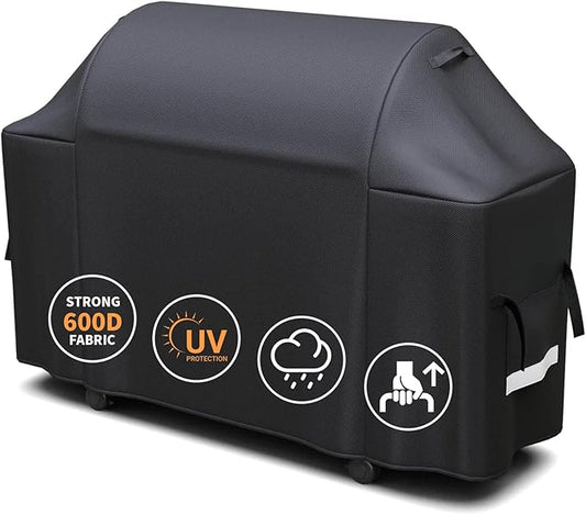 Grisun 7132 Grill Cover for Weber Genesis II and Summit 6 Burner Grill, XX-Large Gas Grill Cover Fits for Weber, Nexgrill, Charbroil and More, Waterproof, Anti-Fade Heavy-Duty 600 D Polyester, 72 Inch