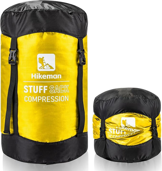 HIKEMAN Compression Sack, 50% More Storage! 12L/19L/32L/46L/53L Compression Stuff Sack, Water-Resistant & Ultralight Sleeping Bag Stuff Sack - Space Saving Gear for Camping, Hiking