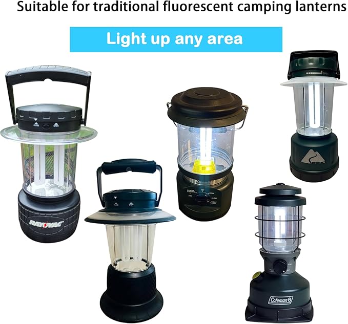 FLS/E9W 6400K 2G7 Base Camping Lantern Bulb, Replacement for Rayovac F9w-1, Kandolite 96500, Coleman, Ozark Trail, 4 Pin 2G7 Base, 2 Pack