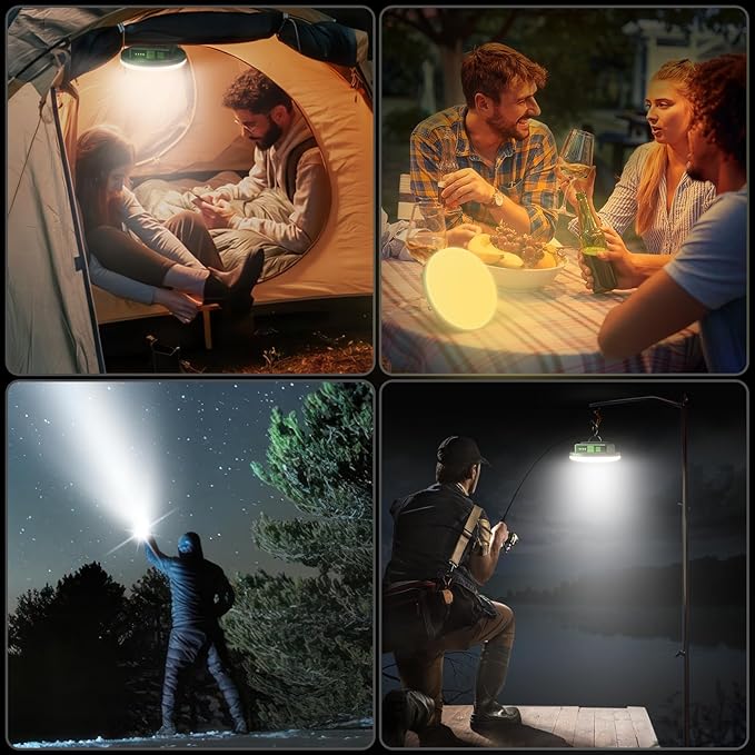 Eventek Camping Lantern 12000mAh, 4000LM Ultra Bright LED Camping Lights with 4 Modes & Magnetic, IPX5 Waterproof Rechargeable Lantern for Power Outages, Tent, Hiking, Emergency